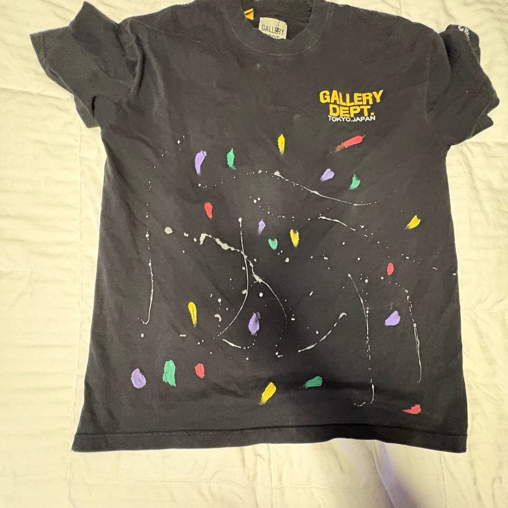 Gallery Dept Kids Black Tee with Colorful Splashes